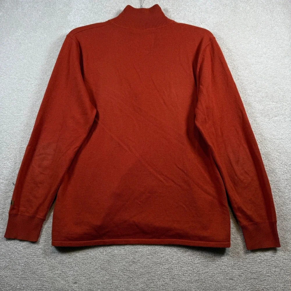 The‎ North Face Quarter Zip Sweater Mens Medium Burnt Orange Cotton Wool Blend
